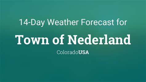 14 day weather forecast nederland co